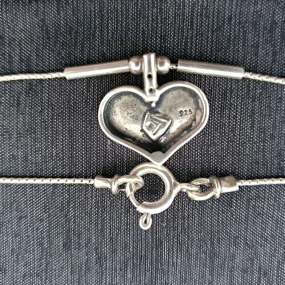 Silpada 925 Sterling Textured Hammered Heart Wheat Necklace N1727